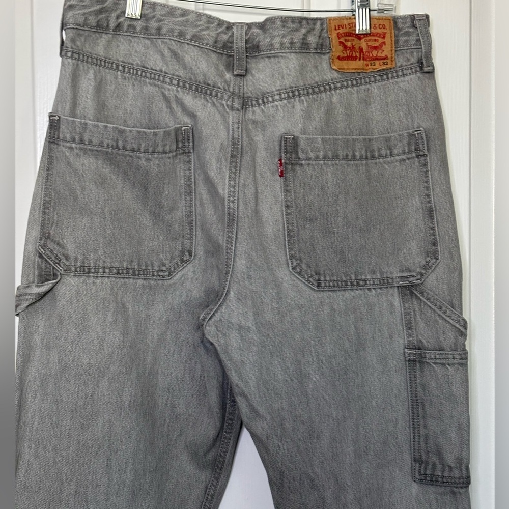 LEVI’S Mens Gray Denim Carpenter Jeans size 33x32 great condition - Picture 5 of 9